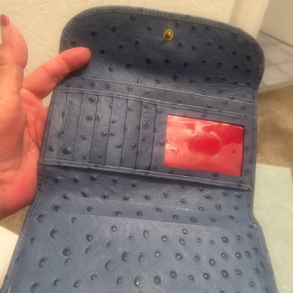 Dooney & Bourke Slate Blue Ostrich Wallet - Picture 3 of 14